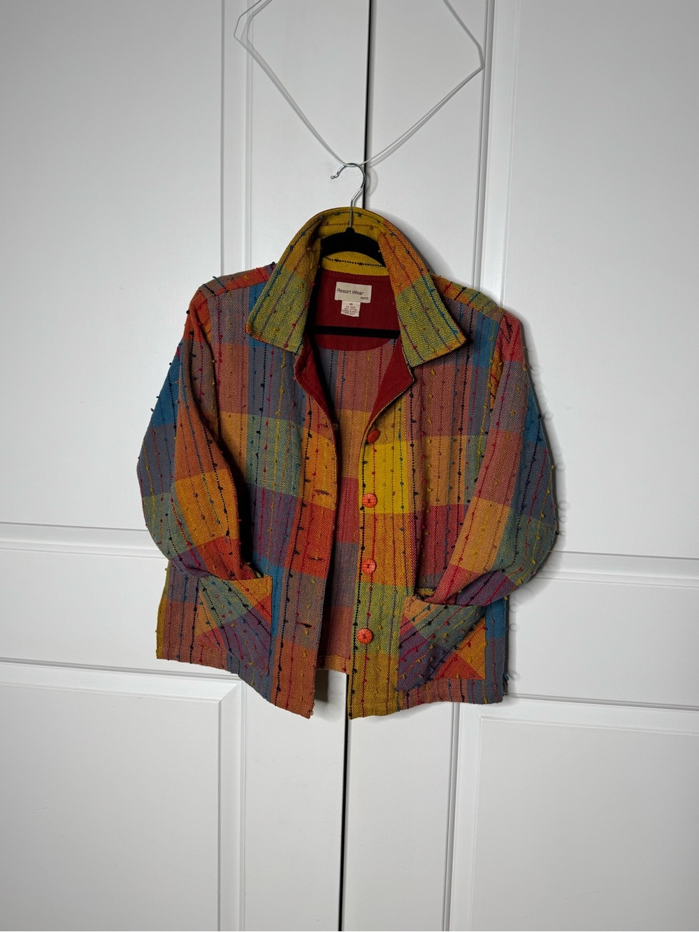 Multicolor Patchwork Button-Up Jacket - Multicolor - Picture 4 of 9